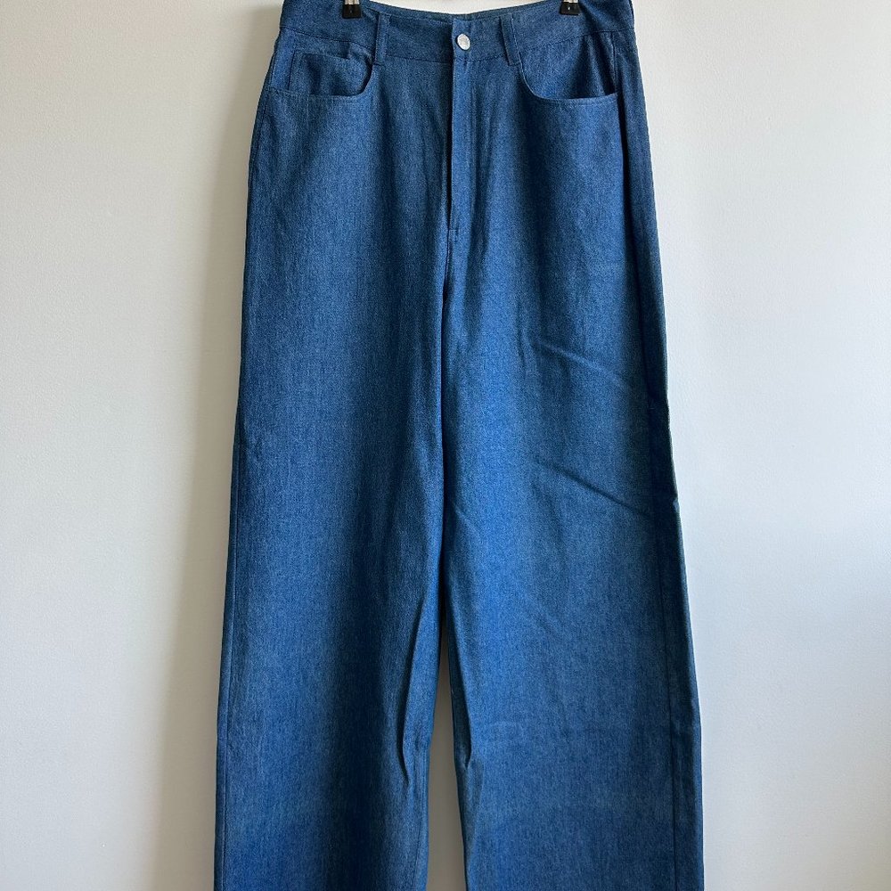 WeWoreWhat Womens Wide Leg Denim Pants Size 30 No Stretch Ultra High Rise